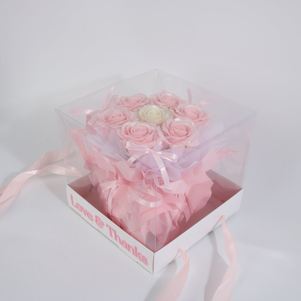 La Roselle Amsterdam Roze kunstbloemen in Luxe Geschenkdoos – Rozenboeket Cadeau – Inclusief Draagbox