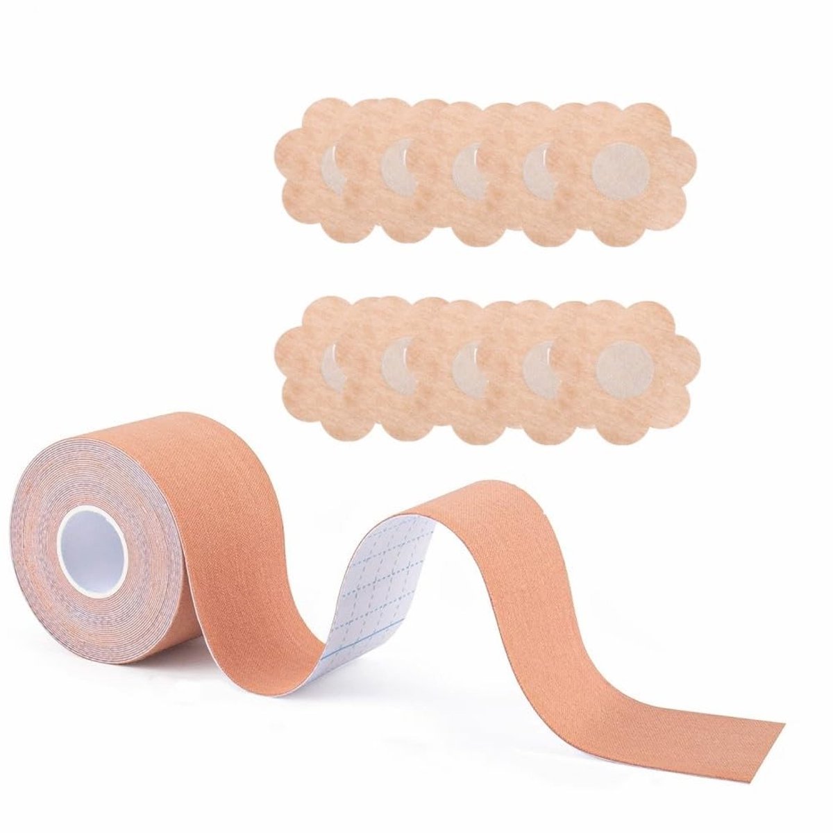 Dailygoods- Boob Tape Ademend - Liftband - Onzichtbare Body-Tape - Tepelcovers - 5 m x 5 cm - Eén Maat - Borstlift