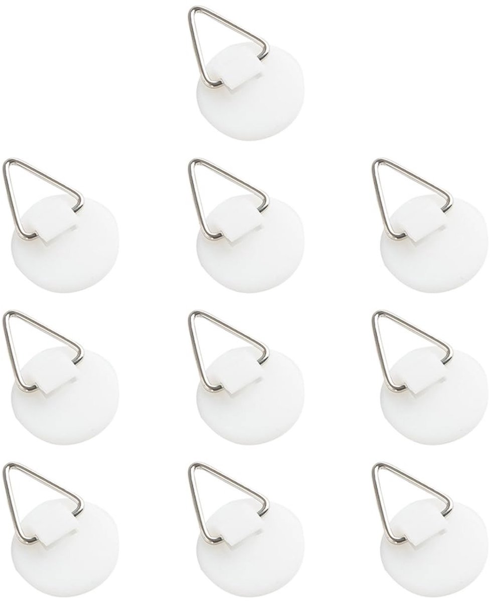 Dailygoods- Zelfklevende Haken 10 Stuks - Onzichtbare Kleefhaken - Fotohaken - Kunststof Haken - Voor Ophangen - 2,2 x 2,2 cm - Wandhaken