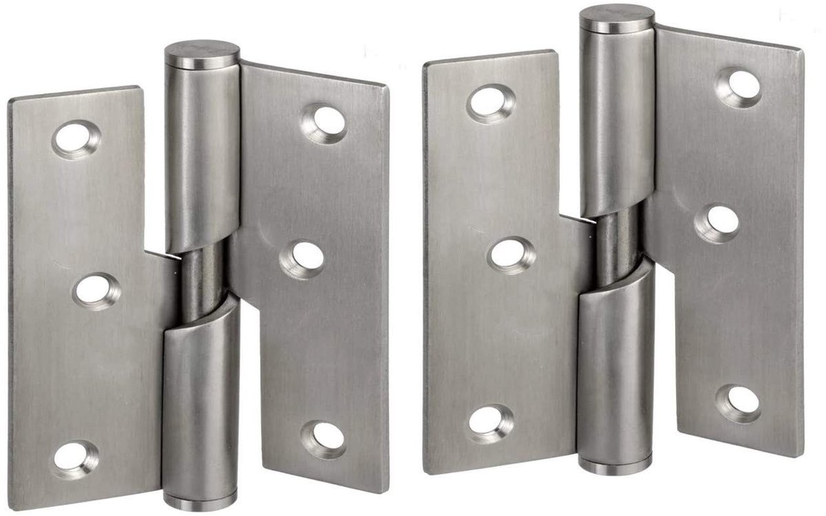 Dailygoods- Scharnieren 76 mm - Kleine Scharnieren - Roestvrij Staal - Scharnieren voor Keukenkastjes - Inclusief Montage Schroeven - Soepele Opening - Deurscharnieren
