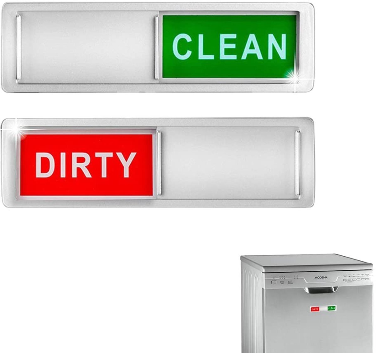 Dailygoods- Magneet Vaatwasser Clean/Dirty - Magnetisch Schild - Eenvoudig Te Gebruiken - Zelfklevende Plaat - Leesbaar Teken - 1 Stuk - Vaatwasserbord