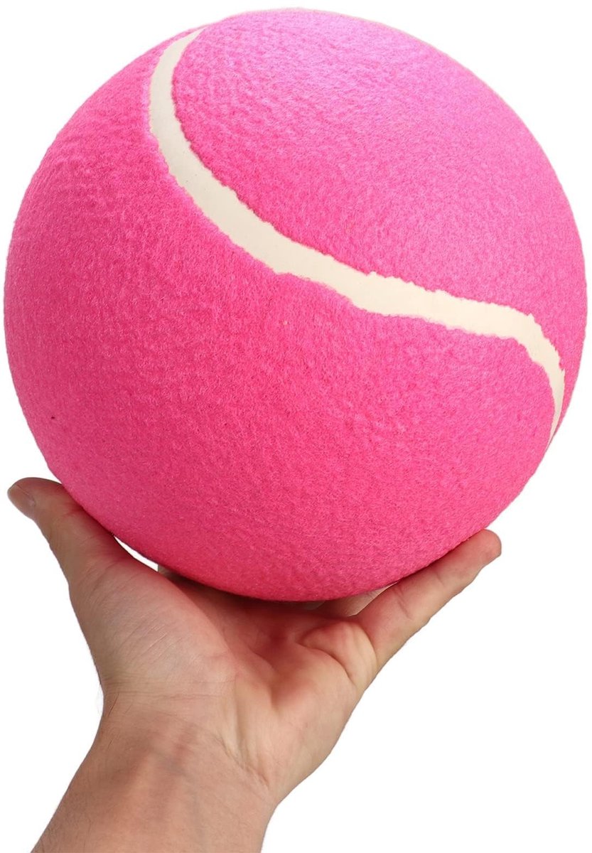 Dailygoods- Tennisbal 8 Inch - Opblaasbare Jumbo Hondenbal - Duurzaam Speelgoed - Veilig voor Kinderen - Perfect voor Training - Rubberen Kern met Pluche Vilt - Speelbal