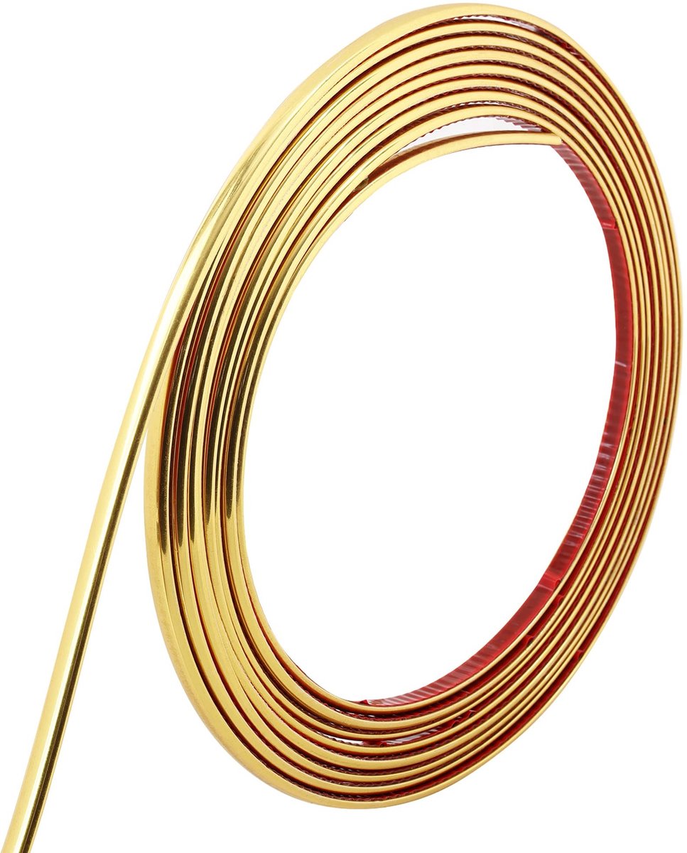 Dailygoods- Afwerkingslijst 10 m - Glanzend Goud - Zelfklevend - Flexibel - Voor Spiegel/M