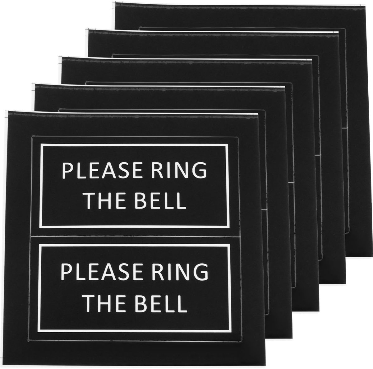 Dailygoods- Deurbels 10 Stuks - Bel Sticker - Vinyl - Waterdicht - Zwart - 60 x 30 mm - Geschikt voor Thuis/Bedrijf - Deurbeltag