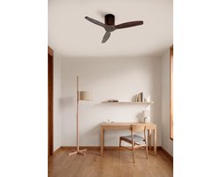 CREATE - Plafondventilator silent 100% hout 40W (Ø112cm) - Geen licht - Afstandsbediening - 6 snelheden - Programmeerbaar - WIND CALM NATURAL WOOD