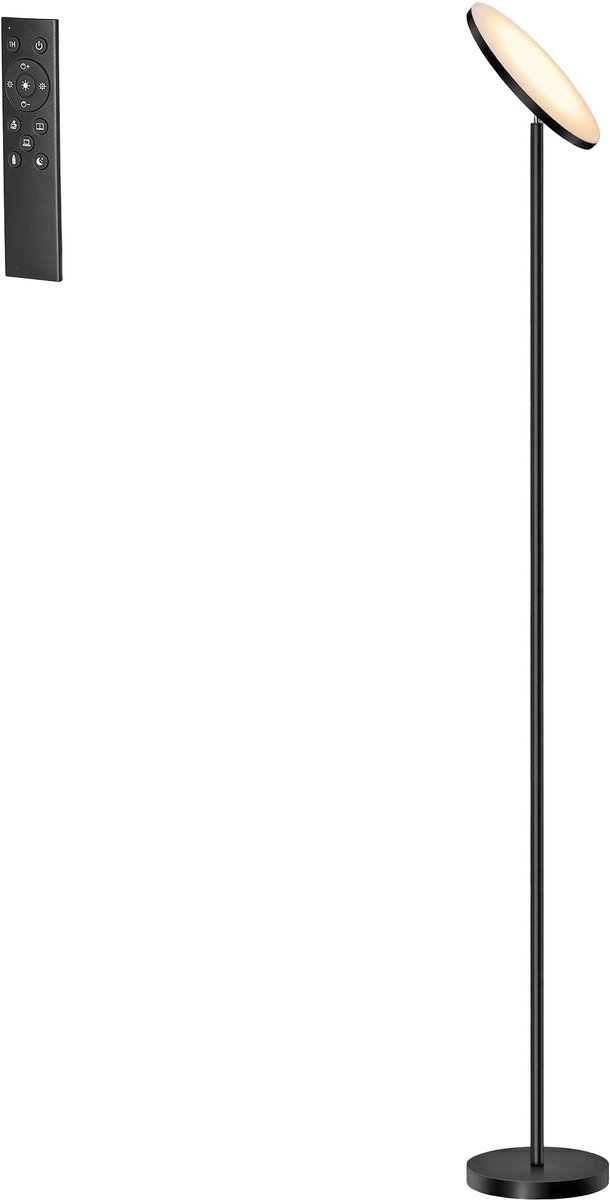 VASAGLE - Lamp - Vloerlamp - Met Draaibare Kop - Met Afstandsbediening en Timer - Geheugenfunctie