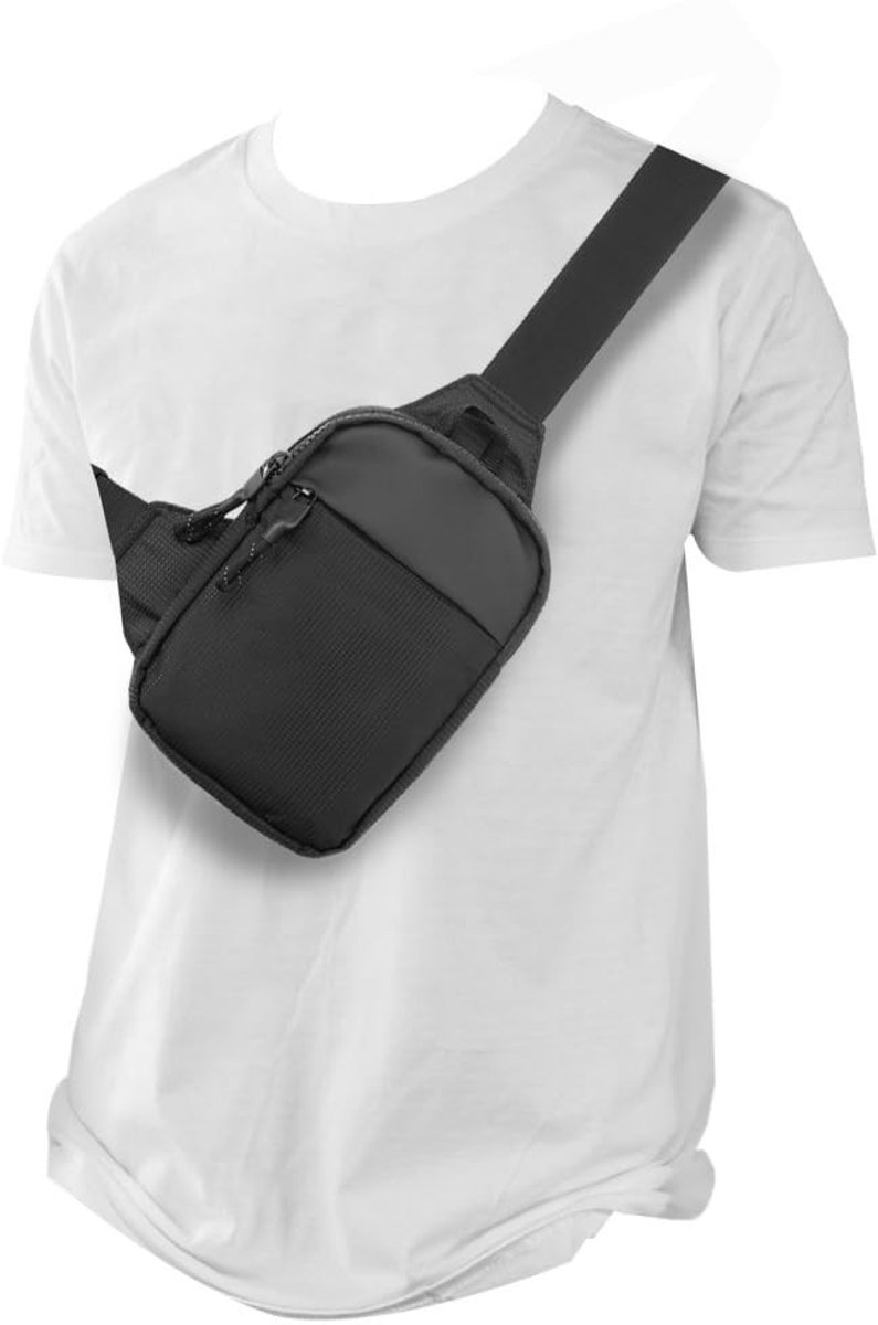 Dailygoods- Crossbody Tas Waterdicht - Schoudertas Heren/Dames - Sling Tas - Ademend Mesh - Duurzaam Nylon - Grote Ritssluiting
