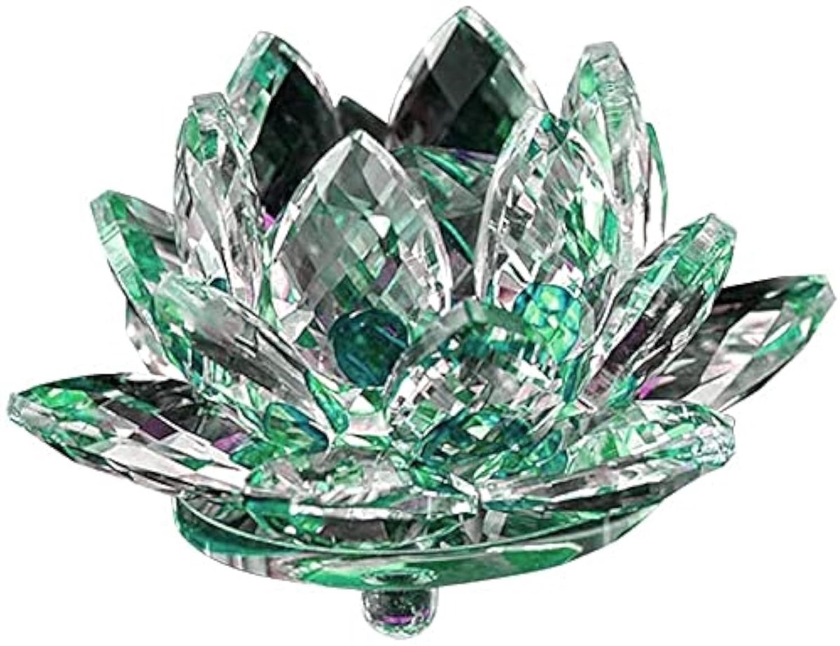 Dailygoods- Kaarsenhouder Unieke Lotusbloem - Kristalglas - Decoratie - Theelicht - Feng Shui - Waterdicht - Energiegeleider