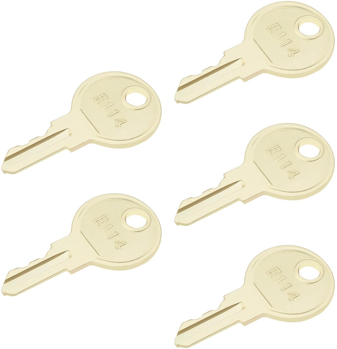 Dailygoods- Dispenser Sleutel 5 Stuks - Vervanging voor Toiletpapier/Zeepdispenser - IJzer - Goud - Geschikt voor E114 Modellen - Lichtgewicht 6g