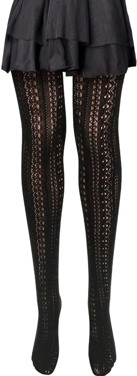 Solidchoice- Damespanty hoge taille - Netpanty met patroon - Vlechtpatroon - Mesh - Beierse stijl - Comfortabel en duurzaam