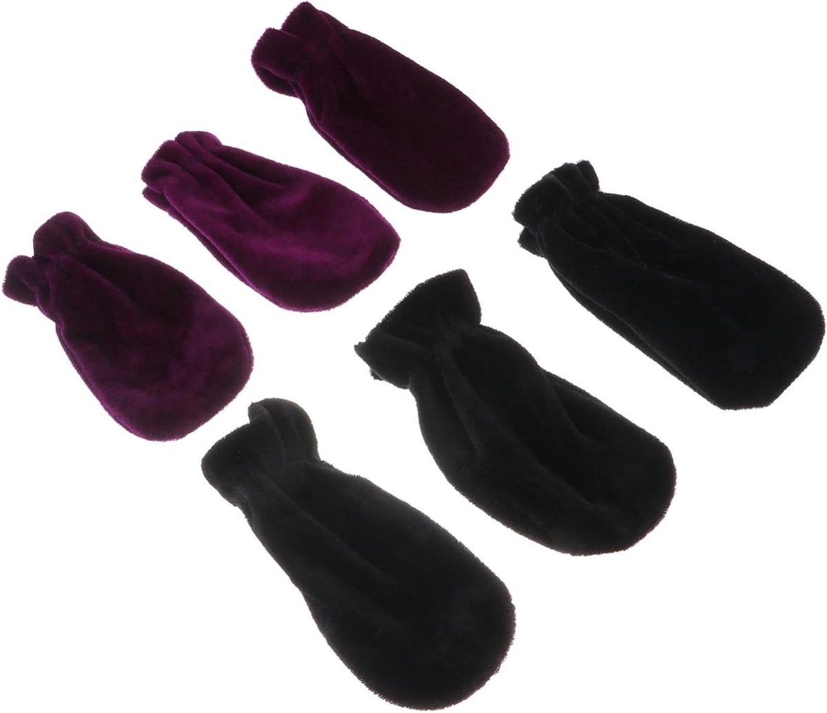 Pedaalhoezen Set - Piano Beschermers - Muziek Maken - Duurzaam Materiaal - 10 x 5 cm - Paars Zwart