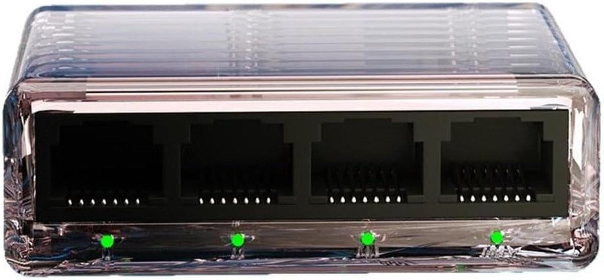 Netwerk Switch - LAN Hub Adapter - Internet Delen - Gigabit Snelheid 1000Mbps - Mini Design - Transparant Grijs