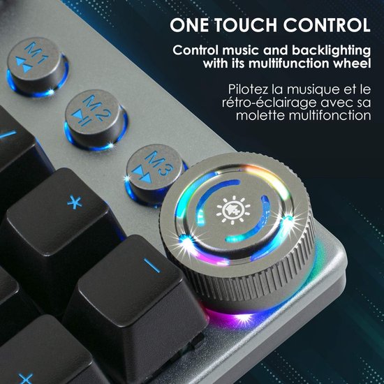 EMPIRE GAMING - STARDUST Teclado Gaming Español - Teclas opto-mecánicas - Retroiluminación LED RGB - Gamer Software de programación - Reposa-muñecasextraíble (QWERTY, Español) — afbeelding 2