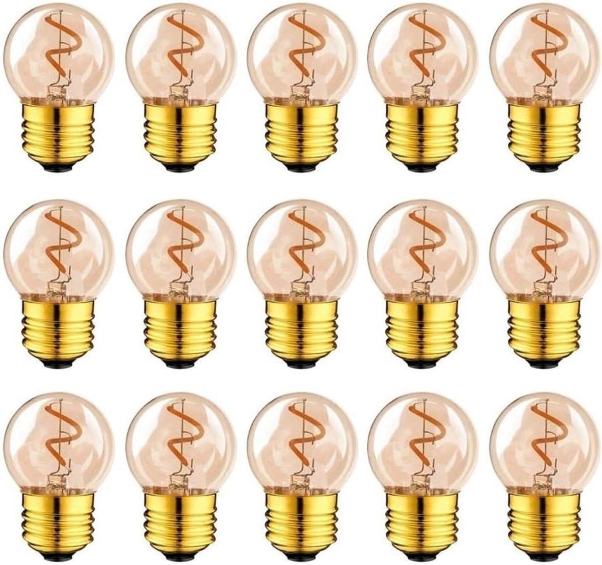 LED Spiraal Gloeilamp - Mini Globe Lampen - Decoratieve Verlichting - Energiebesparend Ontwerp - 40 mm x 67 mm - Amber