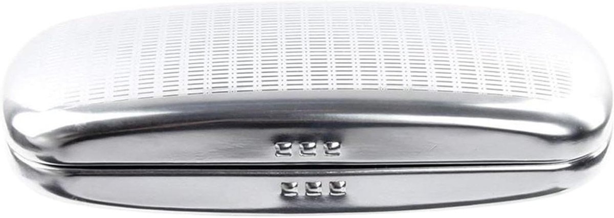 Brillenkoker - Brillendoos - Veilige Opslag - Aluminium Harde Schaal - 160x73x42MM - Zilver