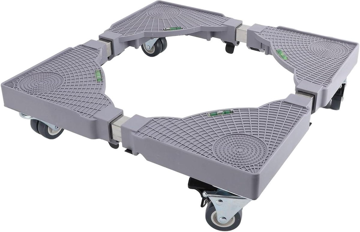 Wasmachine Onderstel - Apparaat Trolley - Apparaten Verplaatsen - Verstelbaar en Verrijdbaar - 43-62 cm - Zwart