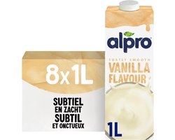 Alpro Drink Plantaardige Sojadrank Vanille - Lactosevrij & Glutenvrij - 8 x 1L