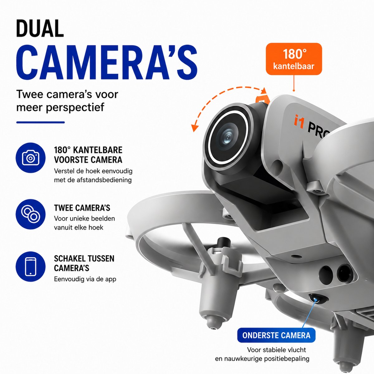 FoxieGo Mini Drone met Camera - Dubbele Camera thumbnail 3