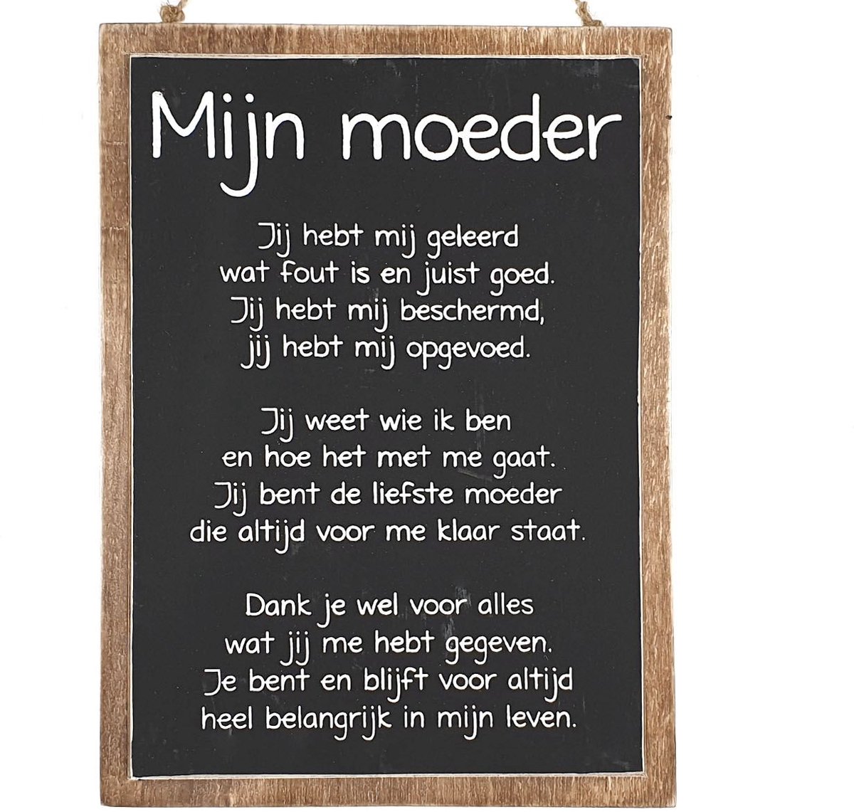 Tekstbord 30x22cm mijn moeder natural / black