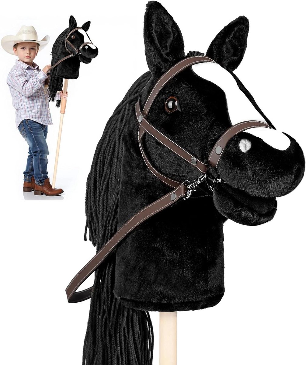 Diealles Shine Hobby Horse, Children's Crossing Horse with Halter and Snaffle, Wooden Hobby, Horsing Horse for Children, Role Play