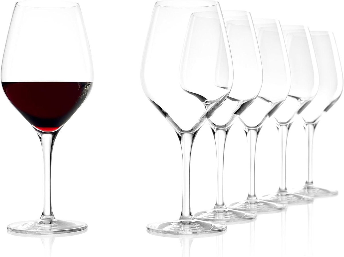 Stölzle Lausitz Rode Wijnglazen Exquisit Set van 6 480ml – Elegante Kristallen Wijnglazen – Perfect voor Aromavrijgave – Vaatwasserbestendig & Breukvast