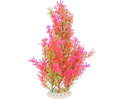 Kunstplant Aquarium - Nep Planten Plastic - Aquarium Decoratie - Levendige Kleuren - 34 cm - Roze