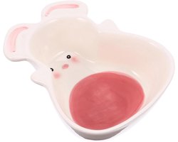 Keramische Voerbak - Voerbakje Dier - Kleine Dieren Voeren - Anti-omval Ontwerp - 15 cm - Wit
