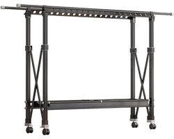 Opvouwbare droogmolen - Verplaatsbare droger - Kleding drogen - Extra hoge droogruimte - 150-250 cm - Zwart