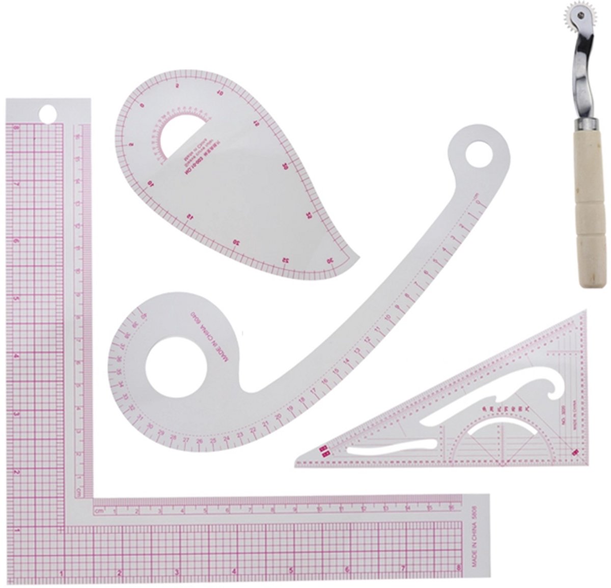 Coupeuse liniaal - linialen set -coupeuseliniaal - Kleermakers linialen Set 5