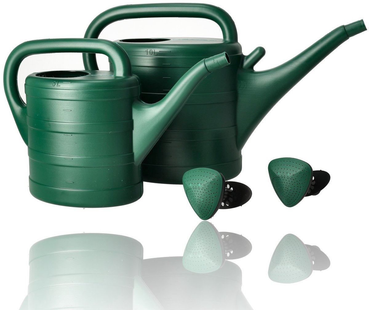 Gieters 2 Stuks – 10 Liter Gieter en 5 Liter Gieter – Tuingieter Set Groen met Sproeikop – Plantengieter en Bloemengieter voor Tuin, Balkon, Kamerplanten en Moestuin