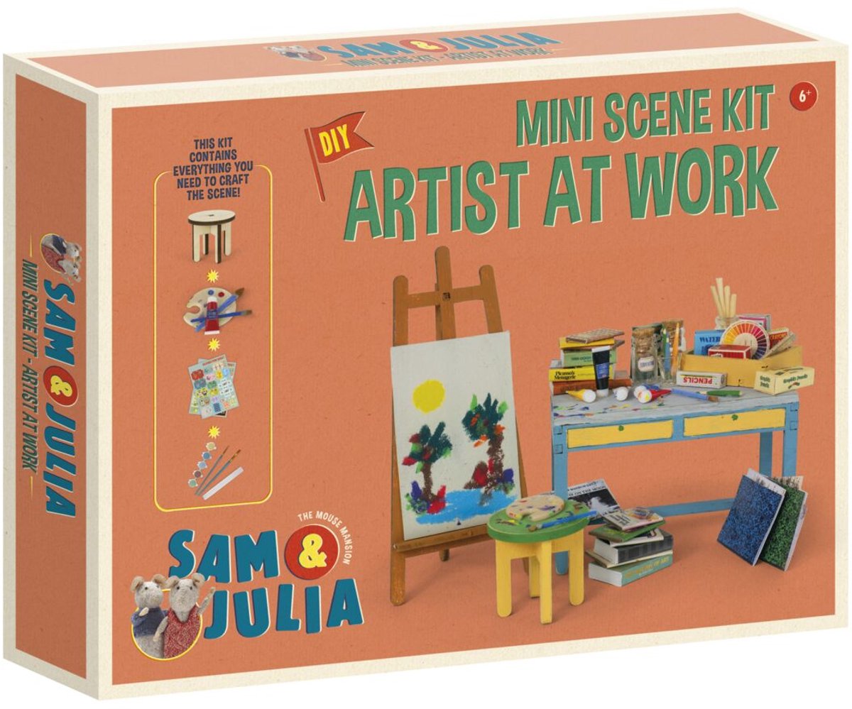 Sam & Julia Het Muizenhuis Miniatuur-kunstenaarsscÃ¨ne knutselpakket - Speelgoed kinderen - Schaal 1:12 - Knutselen - Voor meisjes en jongens - Bambolino Toys