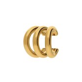Lucardi Dames Stalen goldplated earcuff breed - Oorbellen - Staal - Goudkleurig