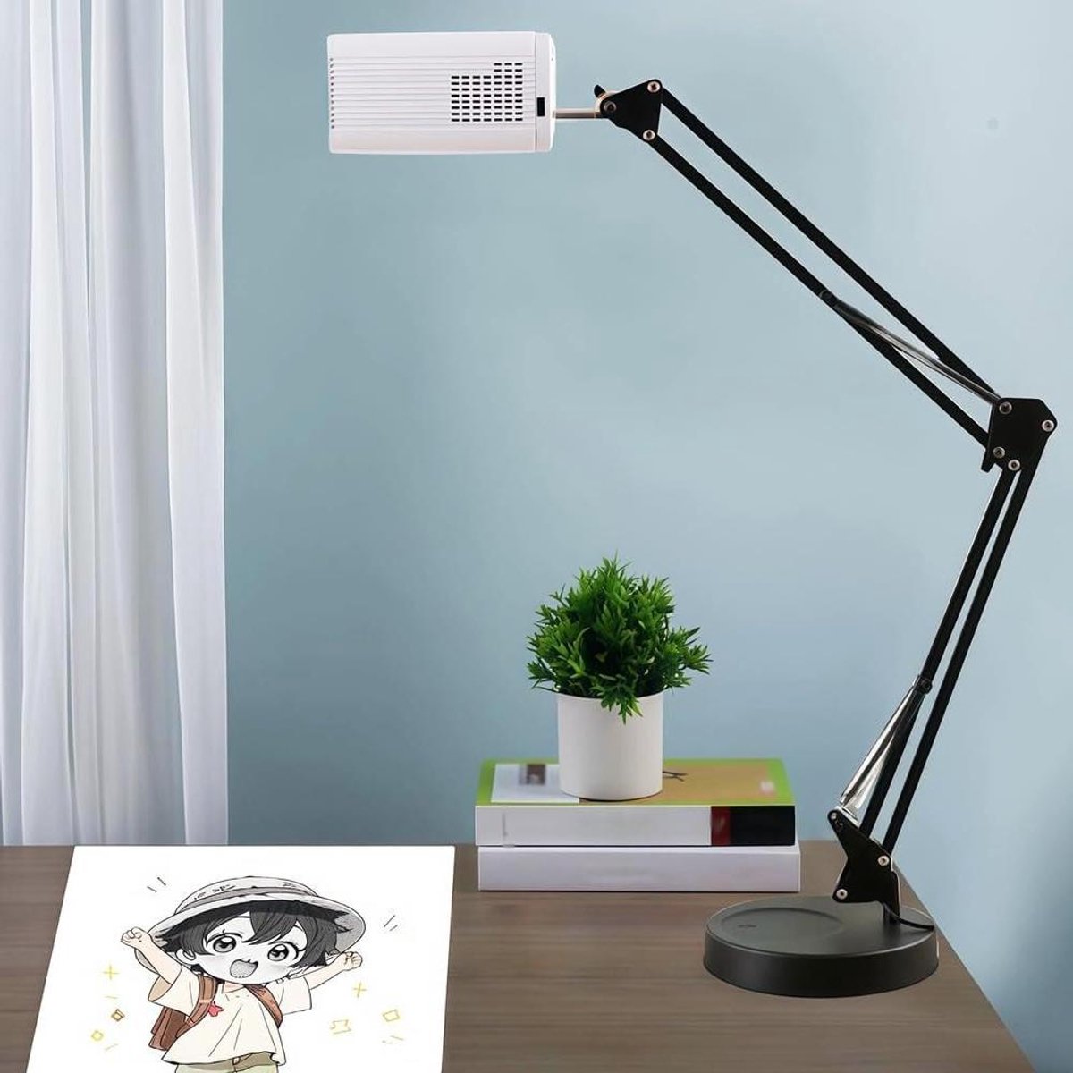 Tekenprojector Kunst - Schets Hulp - Nauwkeurig Tekenen - Verstelbare Hoek - Tot 220cm Breed - Zwart