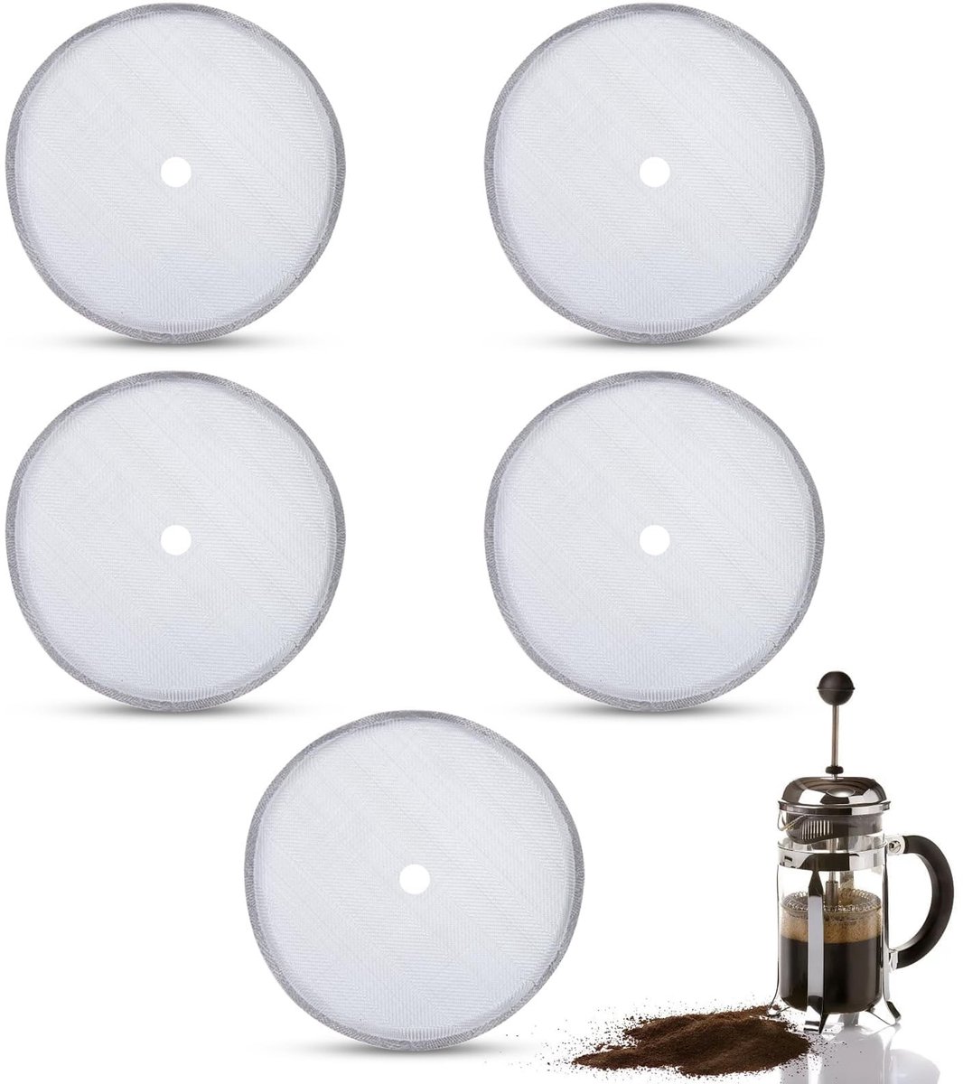 Dailygoods- Koffiefilter Herbruikbaar - Roestvrij Stalen Franse Persfilter - 150 Mesh Zeef - 600 ml Capaciteit - Lange Levensduur - Perfecte Koffie - Franse Pers