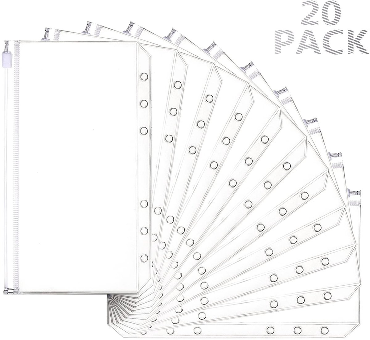 Dailygoods- Ringmap A6 6-gaats - PVC - Budgetplanner - Geldorganizer - Navulbaar - 10 Stuks - Waterdicht/Scheurvast - Budgetmap