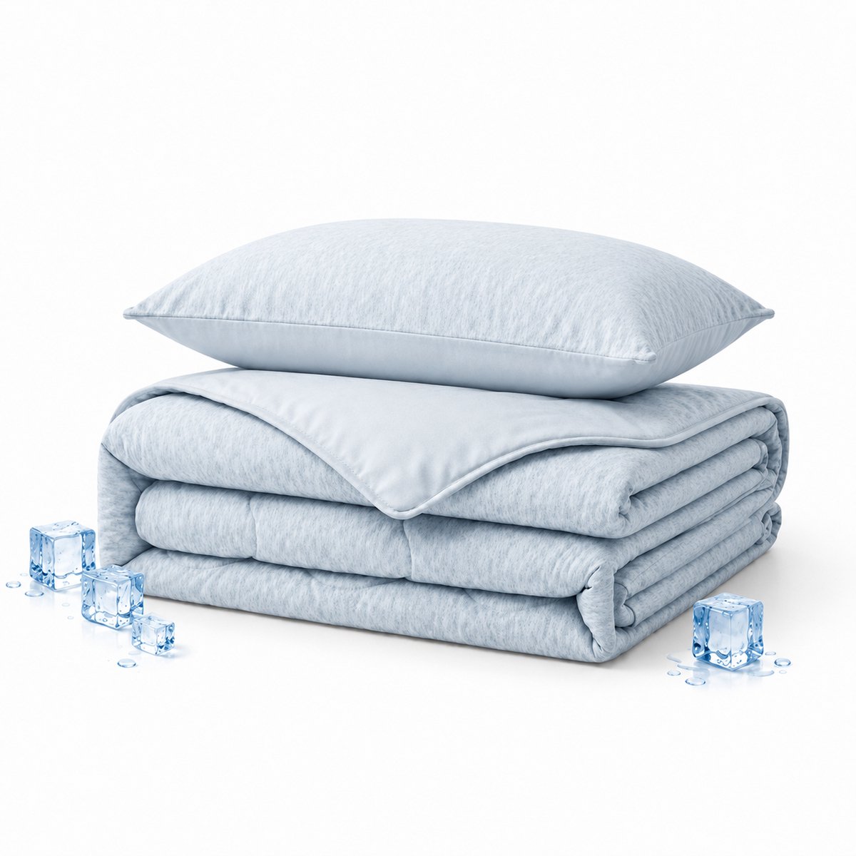 Verkoelend Dekbed zonder overtrek 140x220 cm - Blauw - Verkoelend & Ademend – Lichtgewicht Zomerdekbed – Wasbaar Dekbed – Met Kussensloop - Eenpersoons