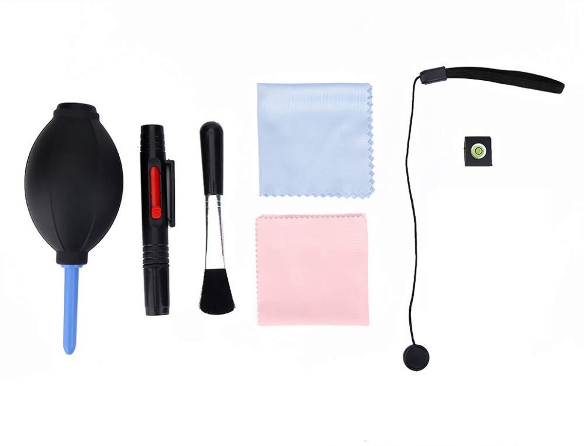 Dailygoods- Lensreinigingsset 7-in-1 - Reinigingsdoekje - Blower - Reinigingsborstel - Draagbaar - Lichtgewicht - Duurzaam - Camera Cleaning Kit