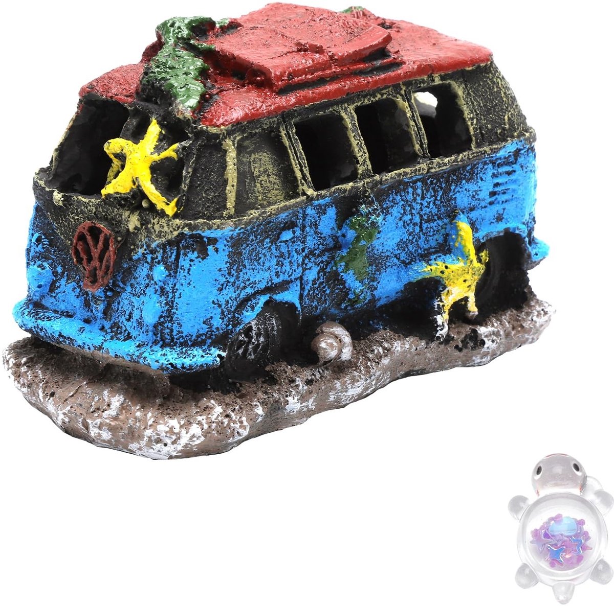Dailygoods- Aquariumdecoratie Hars Ornament - Verstopplaats - Landschapsarchitectuur - Schildpadversiering - 12 x 6,5 x 7,5 cm - Voor Waterdieren - Aquariumornament