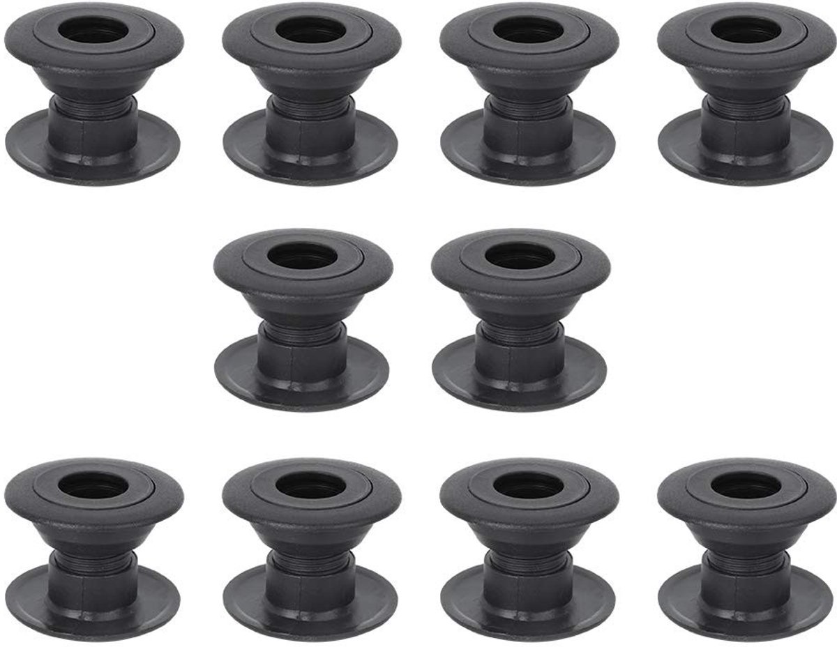 Dailygoods- Tafelvoetbal Lager 15.8mm - 10 Paar - Hoogwaardig Kunststof - Stalen Kogels - Verstelbare Binnenhoogte 23-34mm - Zwart - Tafelvoetbal Onderdelen