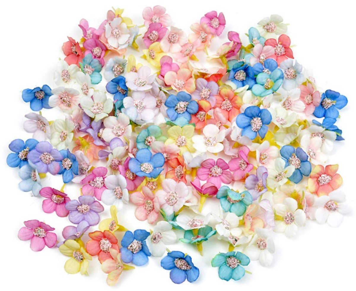 Dailygoods- Kunstbloemhoofden 100 Stuks - Zijde Madeliefje - Nep Bloemen Decoratie - Kunstbloemen Voor Thuis - Bruiloft/Feest Decoratie - Gemengde Kleuren - Nepbloemen