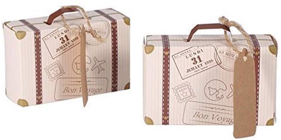 Dailygoods- Snoepjesdoos Elegante Mini-Koffer - Geschenkdoos - Bruiloft - Verjaardag - Draagbaar - Hoogwaardig Karton - Cadeaudoos