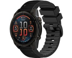 Strap-it Nylon hybride bandje geschikt voor Garmin Fenix 9 (Pro) 51mm / Fenix 8 (Pro) 51mm / Garmin Fenix 7x (Pro - Sapphire Solar) / Fenix 6x (Pro - Sapphire) / Fenix 5x (Plus) / Fenix 3 / Epix Pro (Gen 2 - 51mm) / Enduro 1-2-3 - Zwart