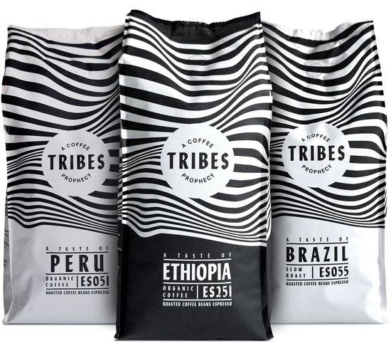 Tribes Coffee - koffiebonen proefpakket - 3kg koffie - Peru & Ethiopia & Brazil