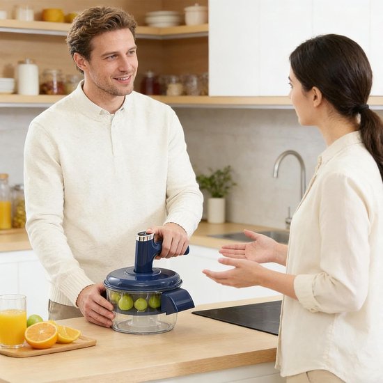 Elektrische Druiven Schilmachine - Automatische Peller - Fruit Schillen - Snelle Verwijdering - 20.8L x 20.8W x 25H cm - Blauw — afbeelding 2