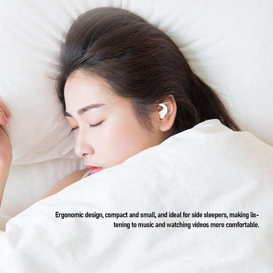 Draadloze Slaapoordopjes - Oordopjes Zijslapers - Rustige Nachtrust - Ultradun Ontwerp - Bluetooth 5.3 - Wit — afbeelding 2