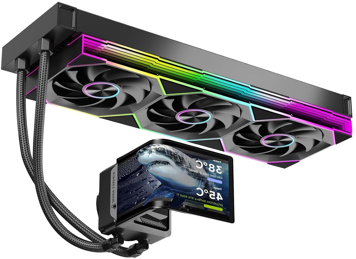 Waterkoeler ARGB - CPU Koeler - PC Optimaliseren - AMOLED Curved Scherm - 360mm - Zwart