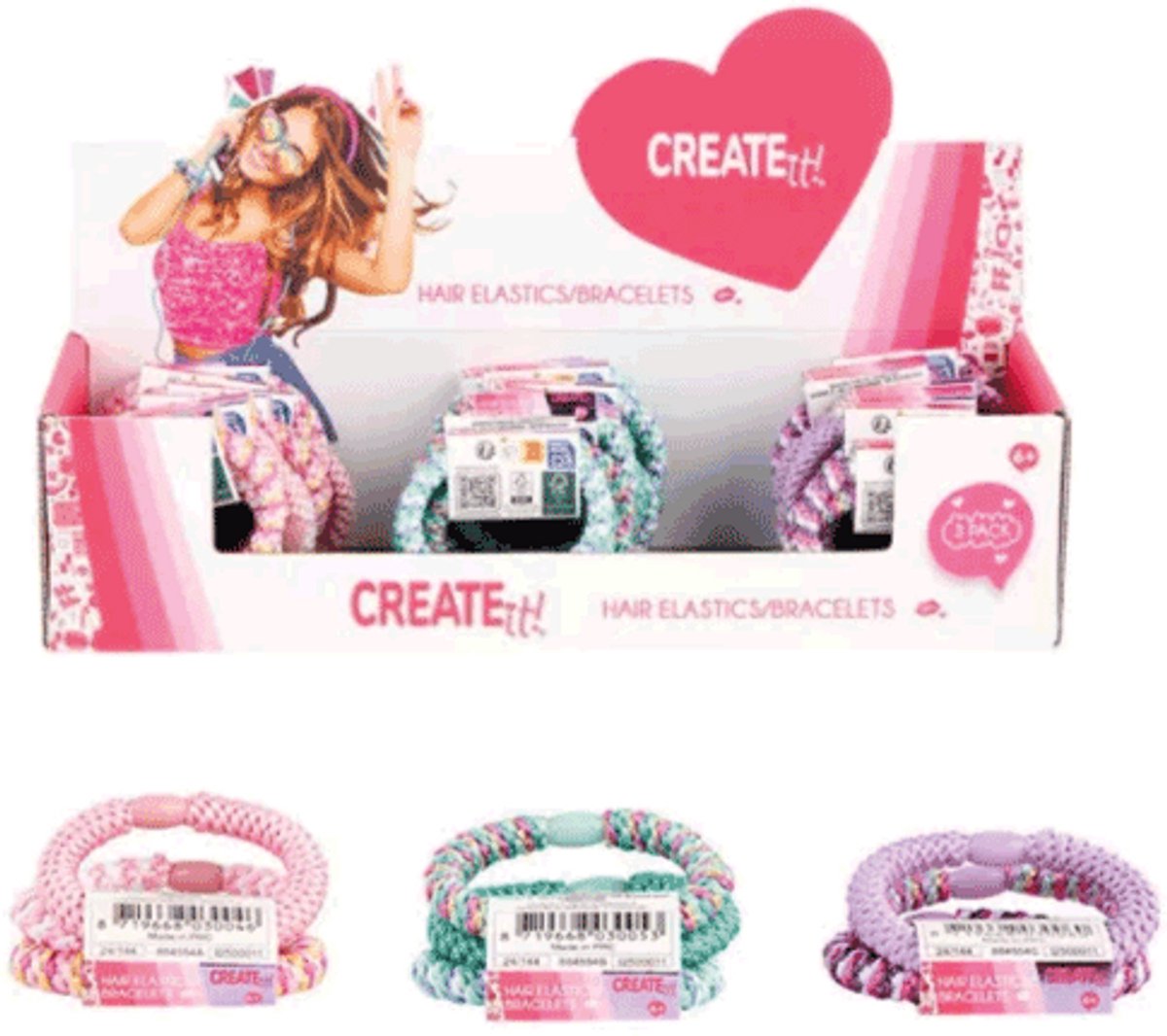 Create it! 72 (24x3) haar elastiekjes
