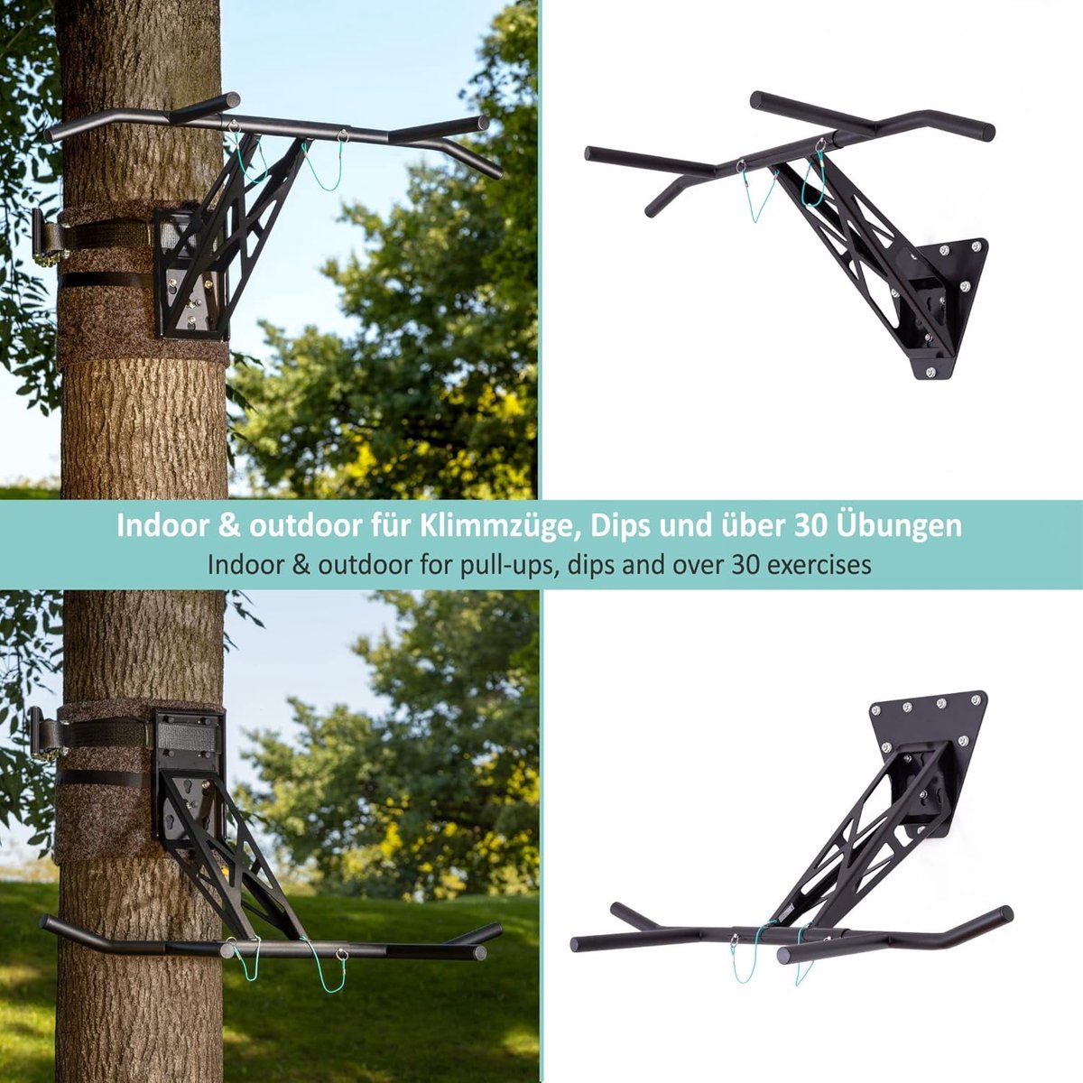 FlexPull Pro Mobile Pull-Up & Dip Bar 103×14,5 cm – Wandmontage Optrekstang voor Binnen & Buiten Training tot 150 kg, Calisthenics & Full Body Workout Systeem