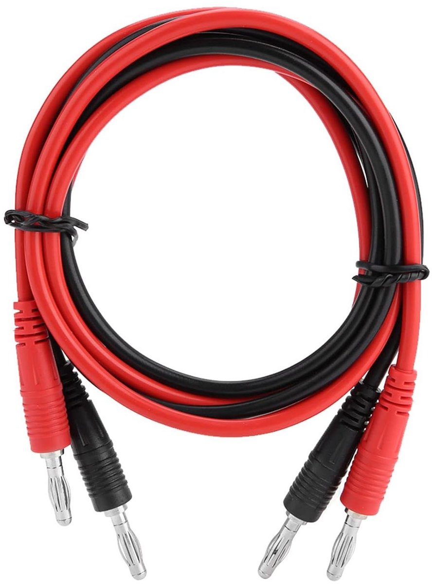 Testkabels - Meetkabels - Elektrisch testen - Banaan naar banaan - 2 stuks - Rood Zwart