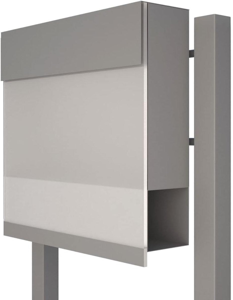 Staande brievenbus - Buitenpost - Post ontvangen - Mat roest look - 125 cm hoog - Wit grijs